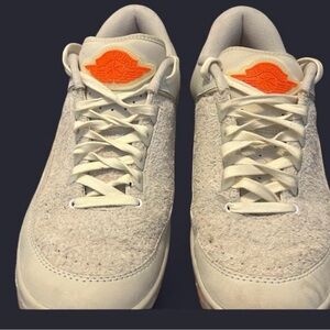 Jordan Low Top Sneakers in Cream with Orange Logo